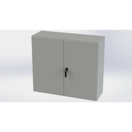 Saginaw Control & Engineering 3 Point Latch with Padlock Handle Electrical Enclosures, 42 in H, 16 in D, 48 in W, NEMA 3R, 12, 13 SCE-424816WFLP